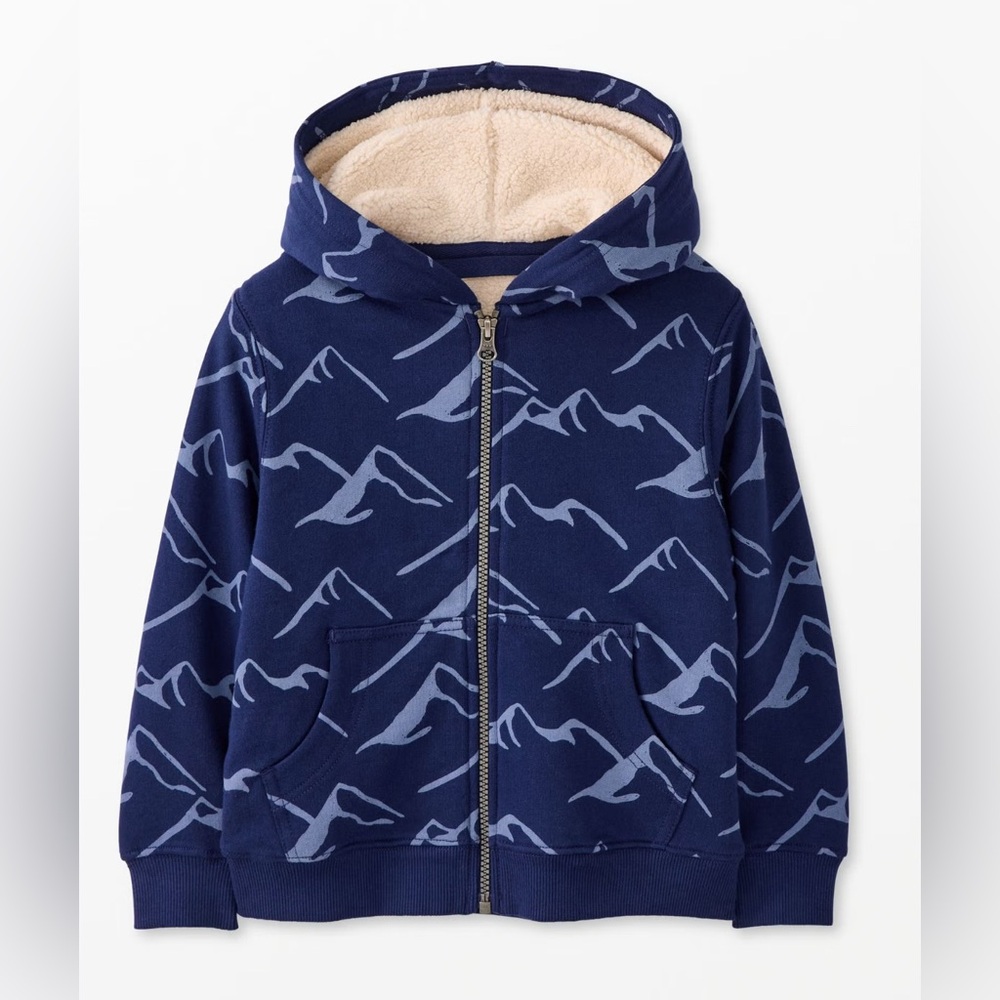Hanna Andersson Navy Blue Hoodie with Mountain Design
